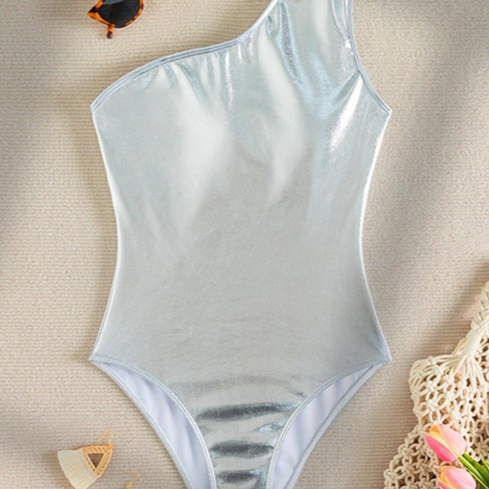Callie 2006: Chrome Statuesque Padded One Shoulder Swimsuit Large - Picture 8 of 8